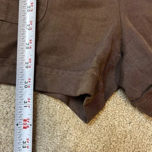 RARE Y2K Cache Tencel Romper Size S Gold Buttons Belted Mock Neck Breathable - Picture 9 of 9